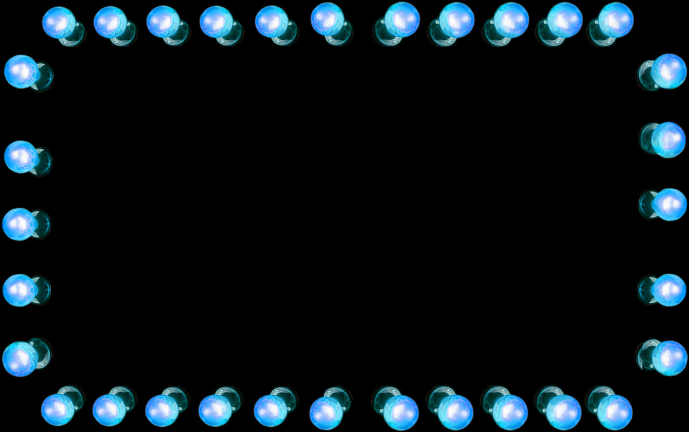 Blue Light Bulbs Border Frame