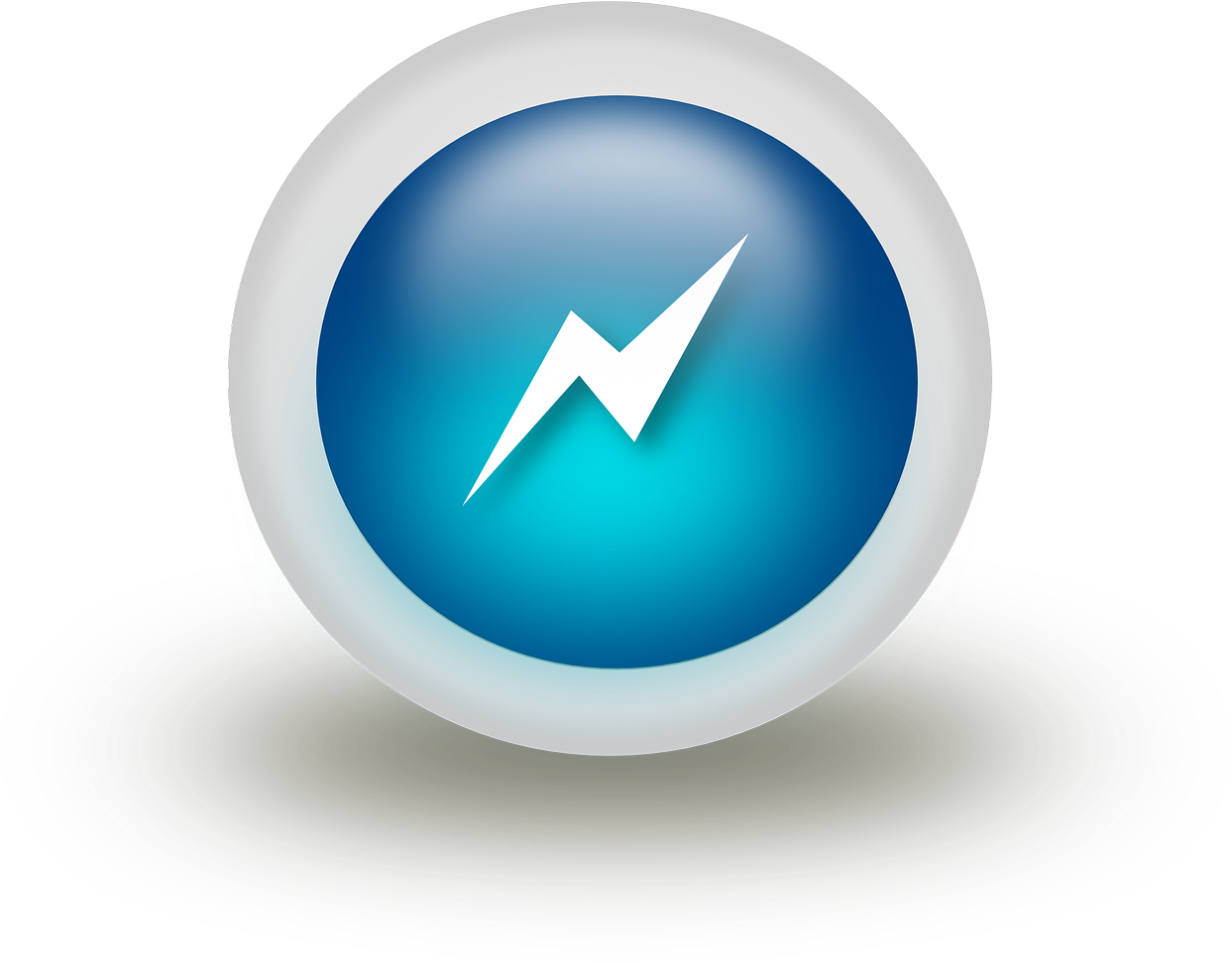 Blue Lightning Ball Icon