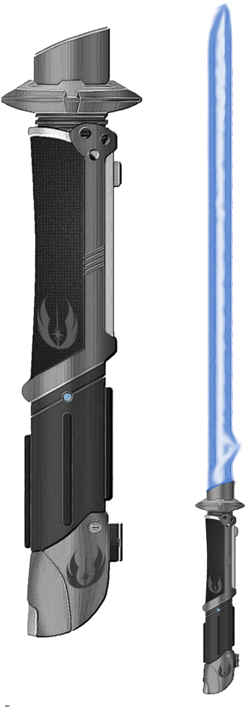 Blue Lightsaber Activatedand Hilt