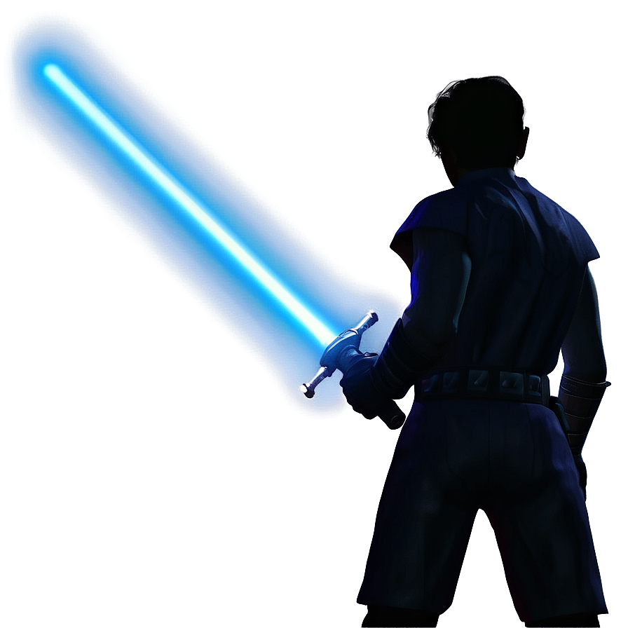 Blue Lightsaber Silhouette Png 7