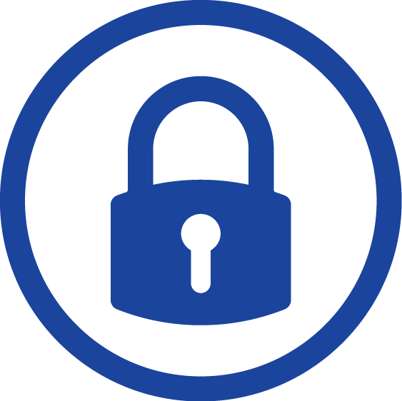 Blue Lock Icon Graphic