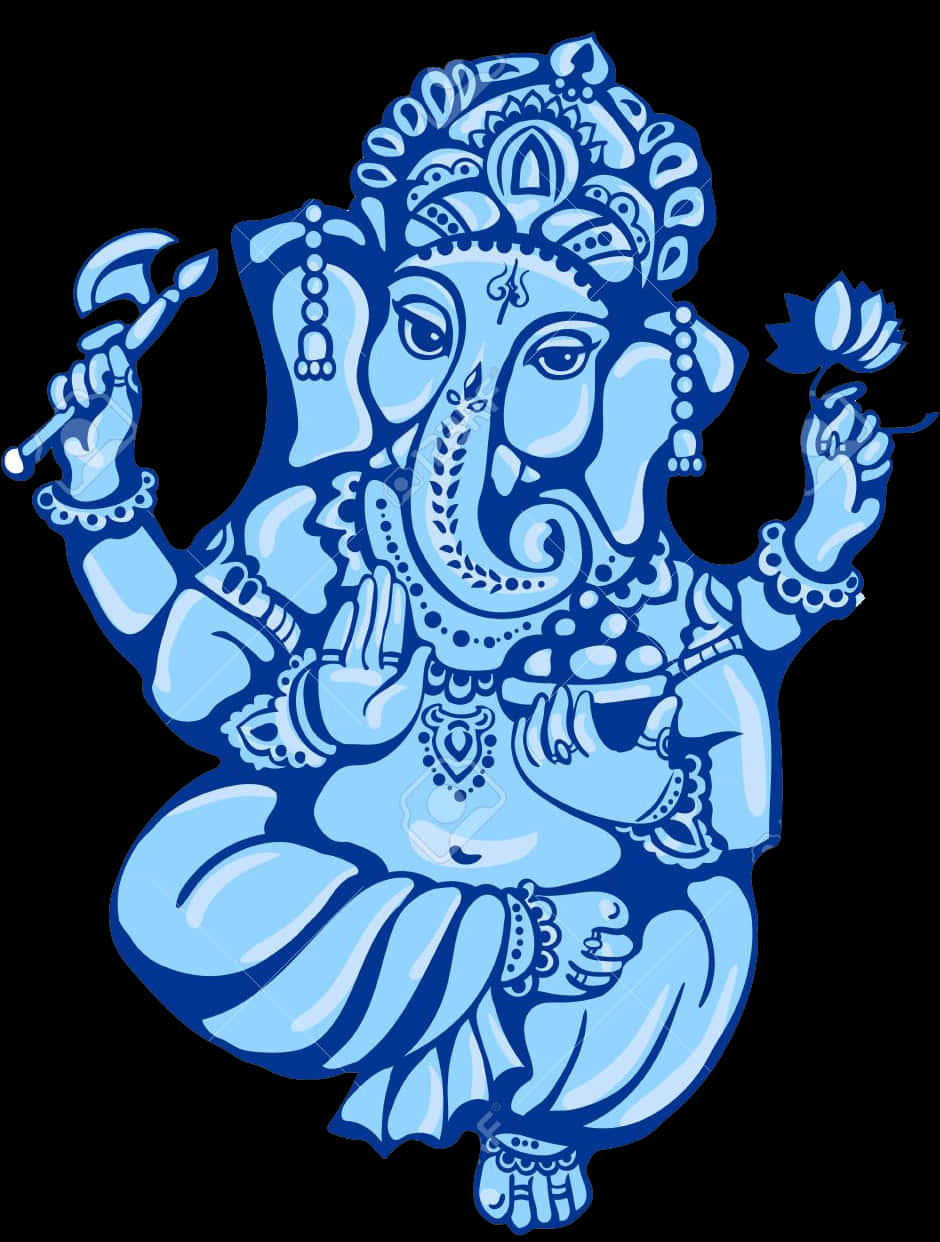Blue Lord Ganesh Artwork