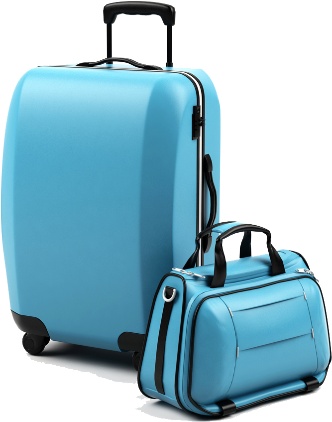 Blue Luggageand Carry On Bag