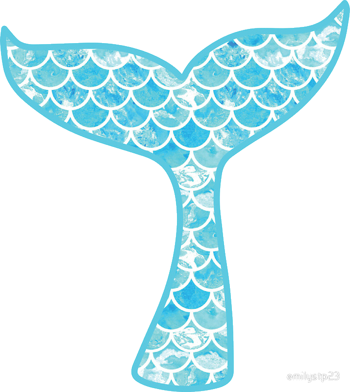 Blue Mermaid Tail Illustration