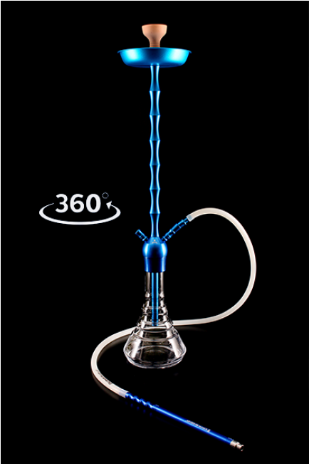 Blue Modern Hookah360 Degree View