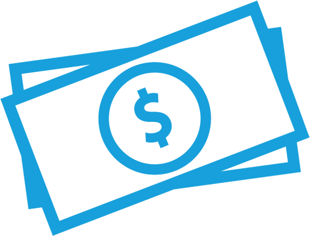 Blue Money Icon Vector