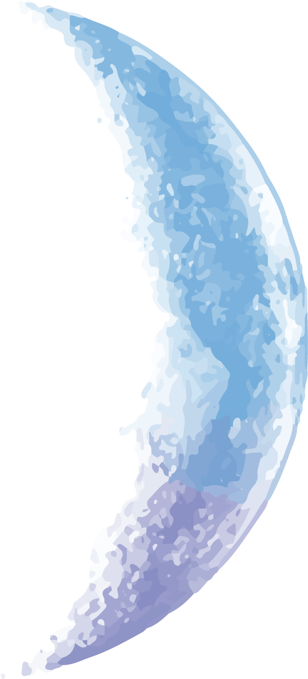 Blue Moon Crescent Illustration