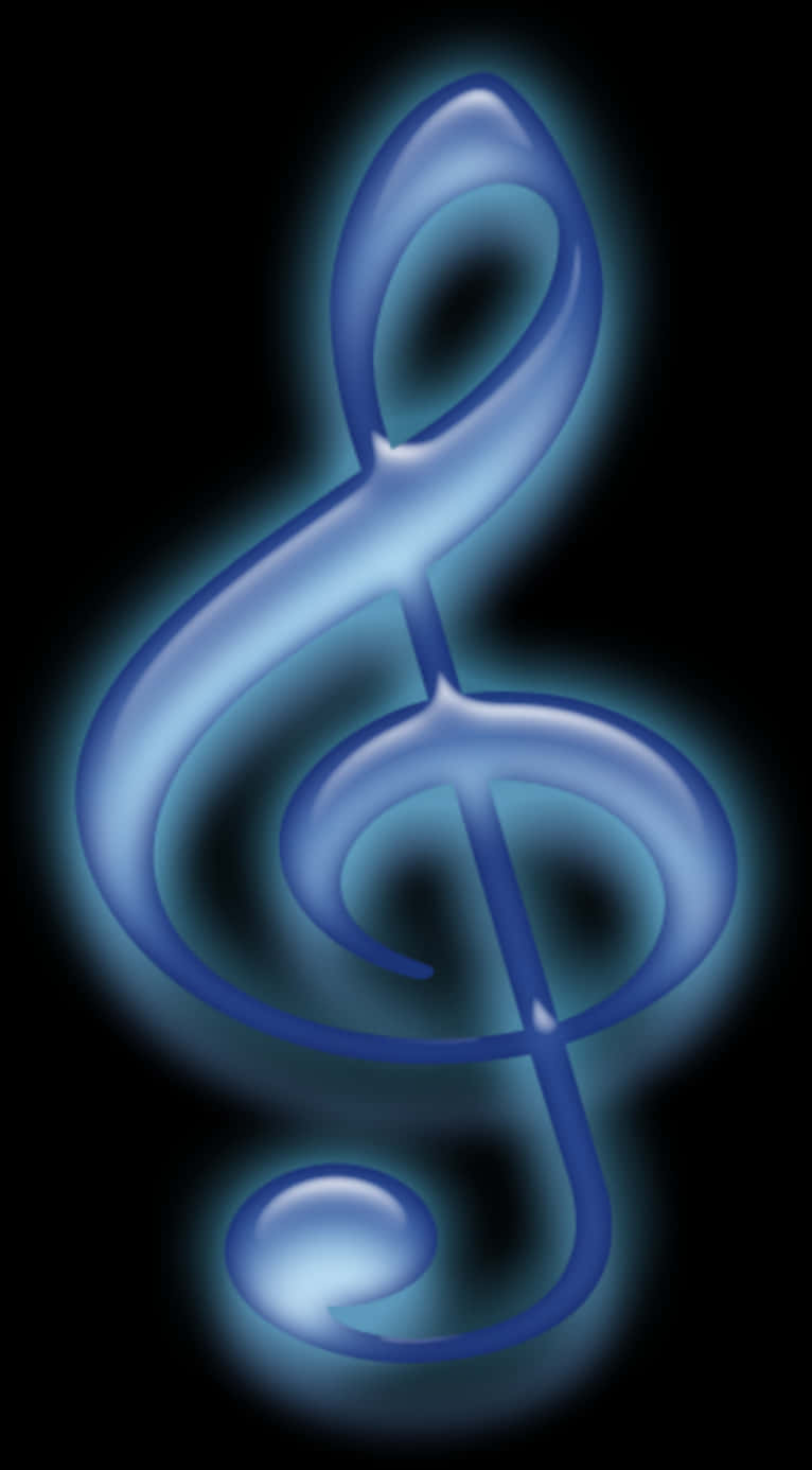 Blue Musical Clef Art