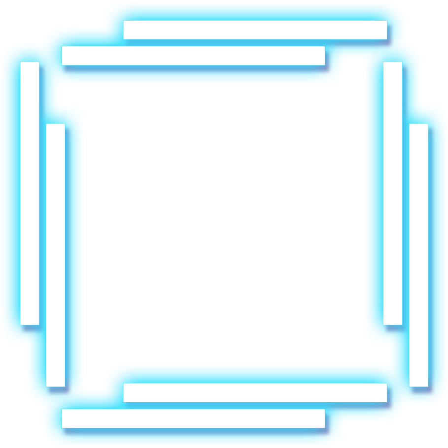 Blue Neon Rectangle Frame