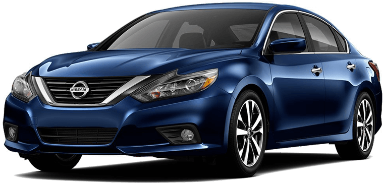 Blue Nissan Sedan Profile View