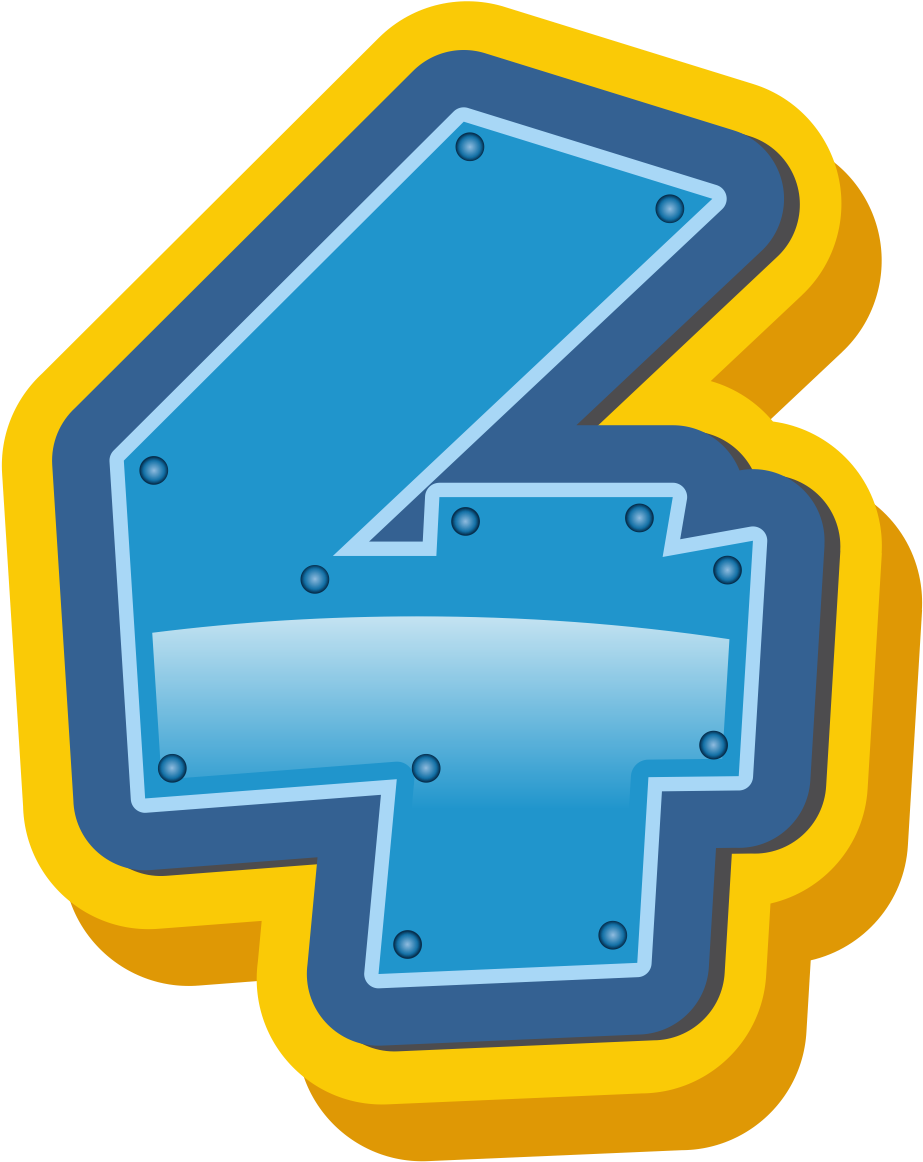 Blue Number4 Icon