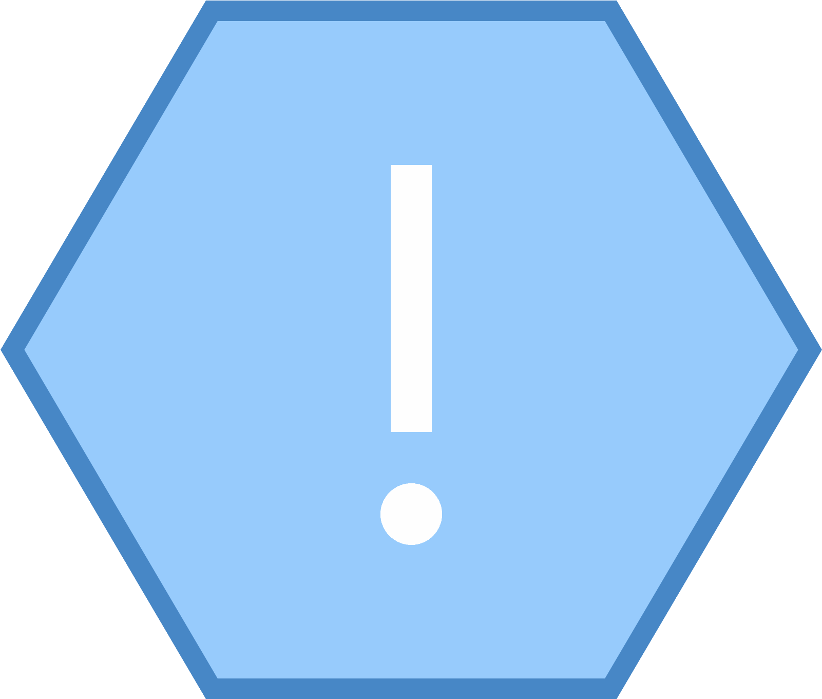 Blue Octagon Exclamation Mark Sign