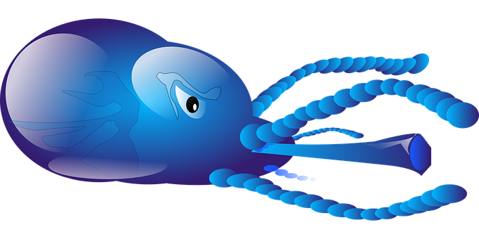 Blue Octopus Vector Art