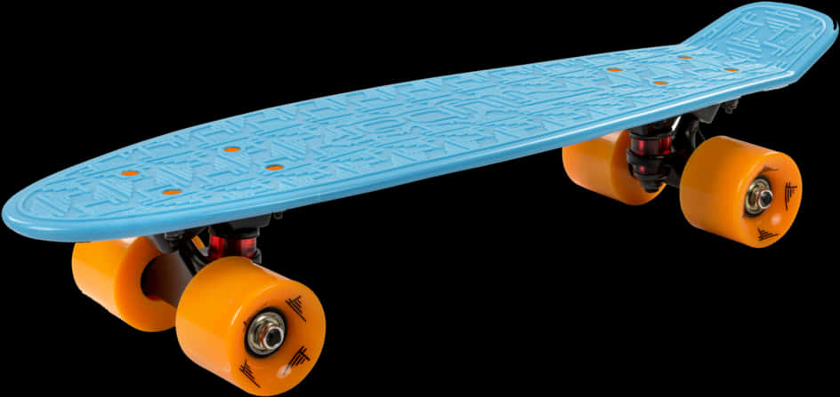 Blue Orange Skateboard Isolated