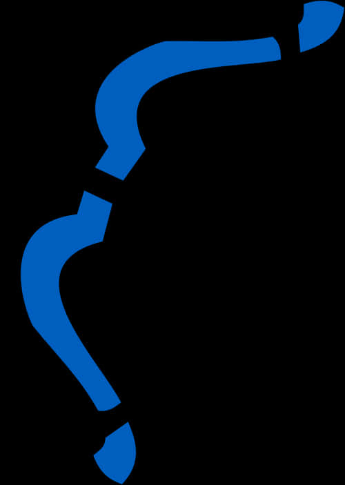 Blue Outlined Bow Silhouette