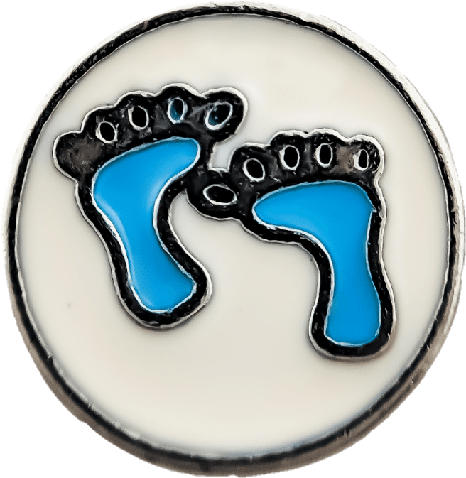 Blue Outlined Feet Pin