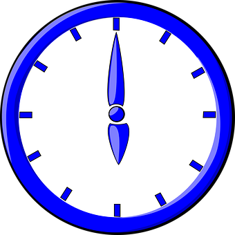 Blue Outlined Simple Clock