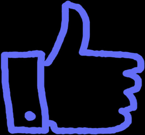 Blue Outlined Thumbs Up