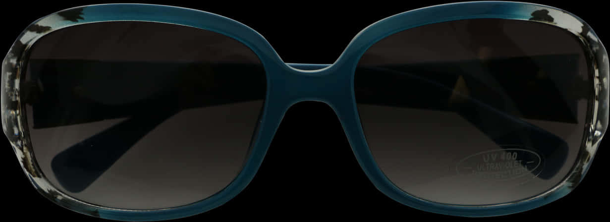 Blue Oversized Sunglasses Black Background