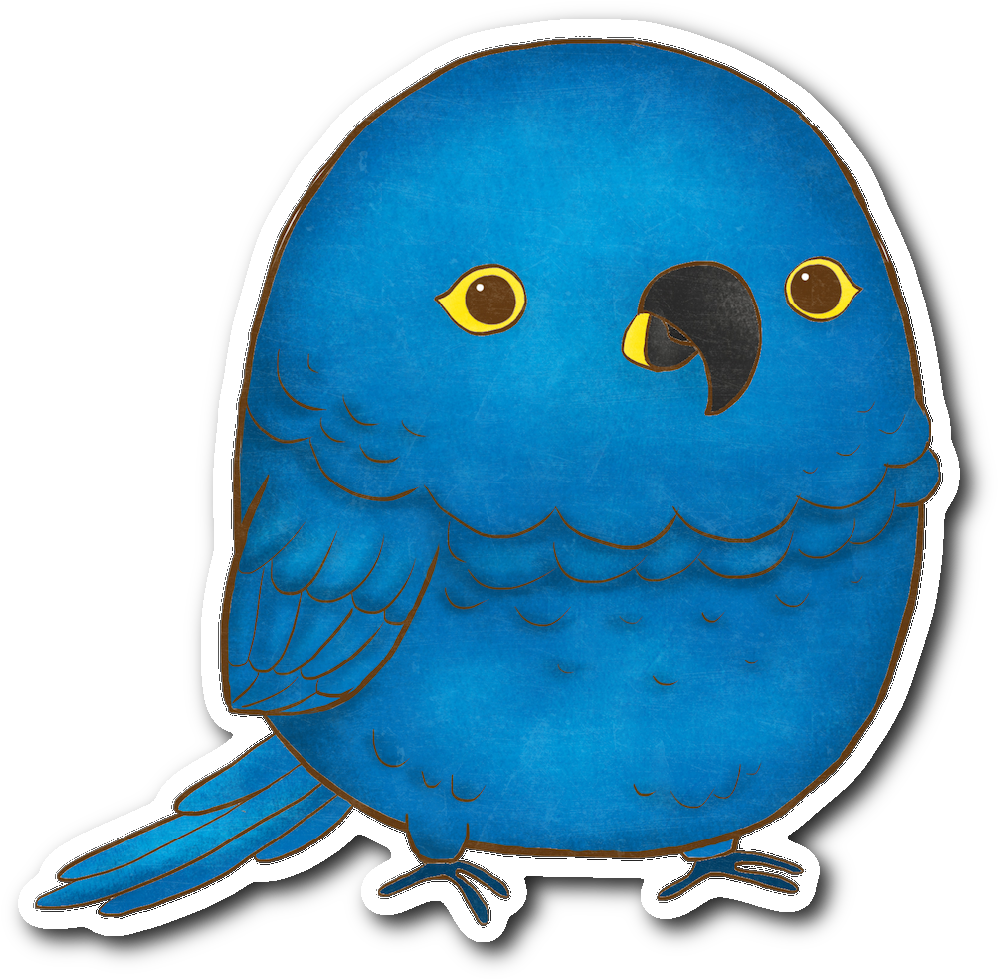 Blue Parrot Cartoon Illustration