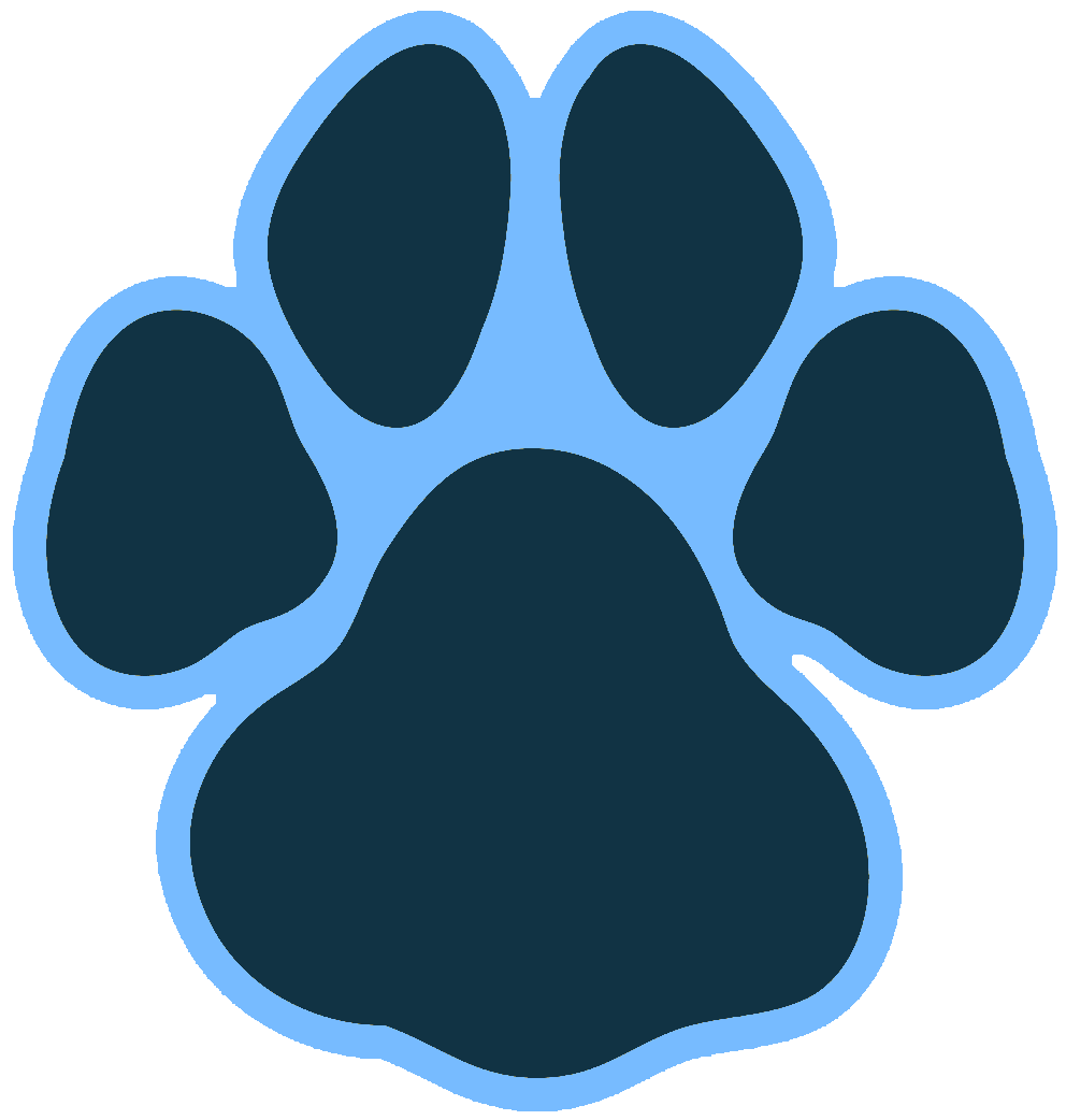 Blue Paw Print Graphic