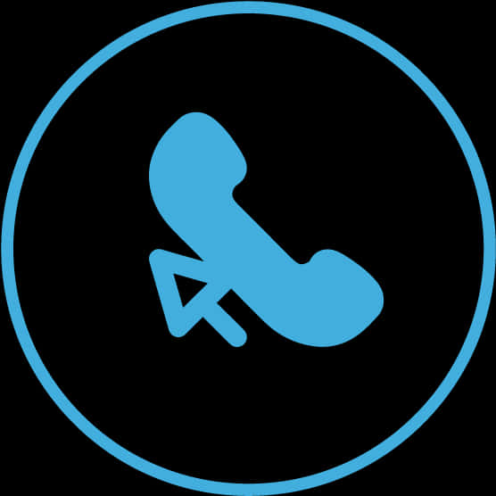 Blue Phone Icon Circle Background