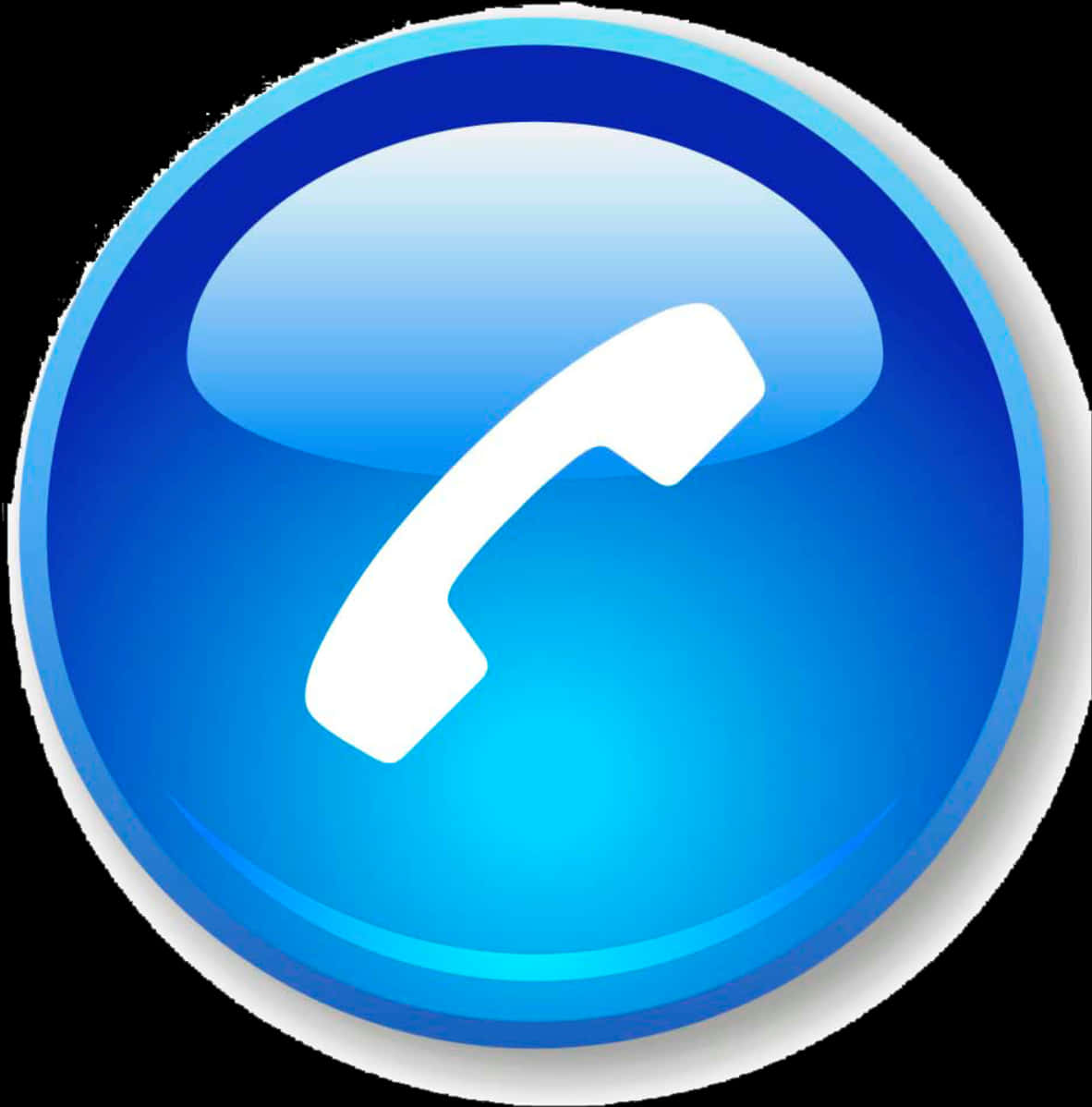 Blue Phone Icon Glossy