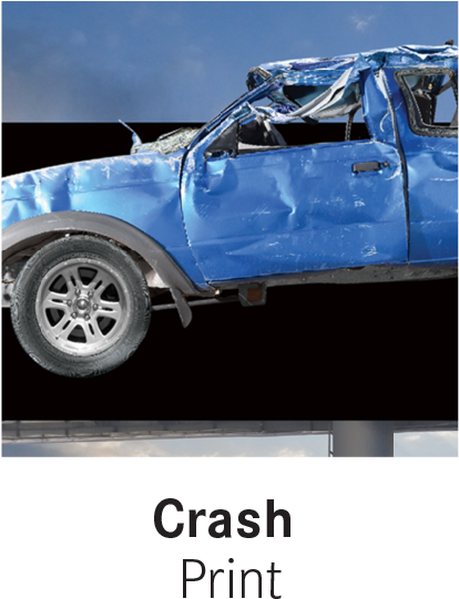 Blue Pickup Truck Crash Damage