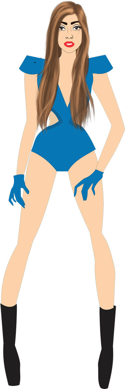 Blue Pinup Illustration