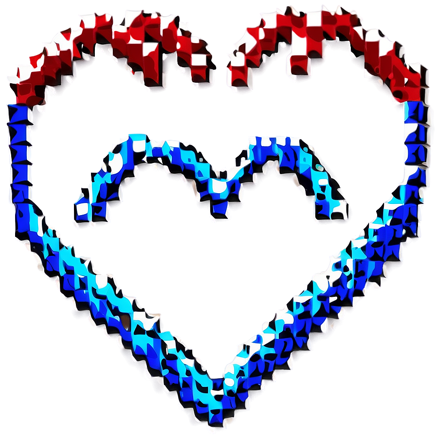 Blue Pixel Heart Png 05252024