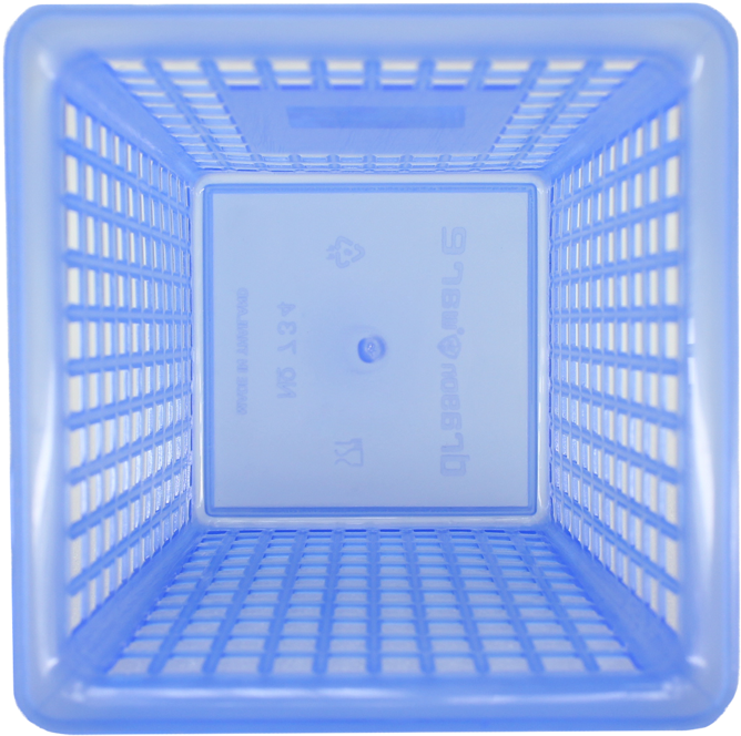 Blue Plastic Basket Perspective View