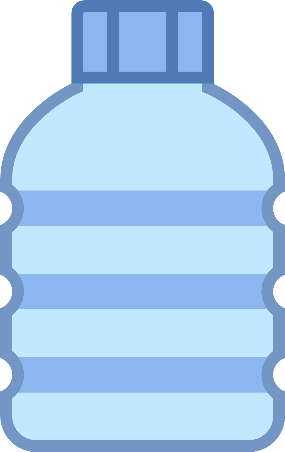 Blue Plastic Water Bottle Icon