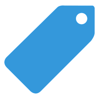 Blue Price Tag Icon