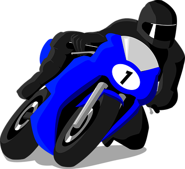 Blue Racing Motorcycle Vector