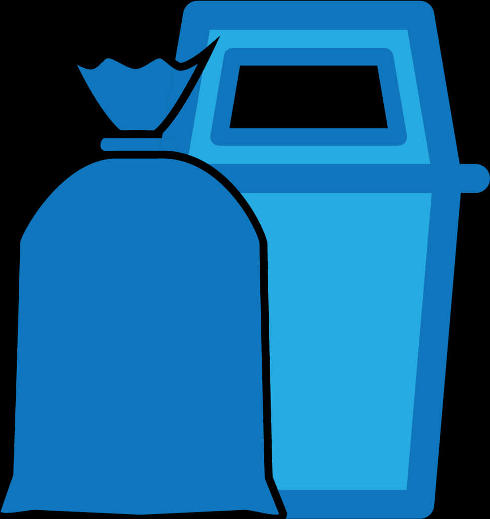 Blue Recycling Bin Vector