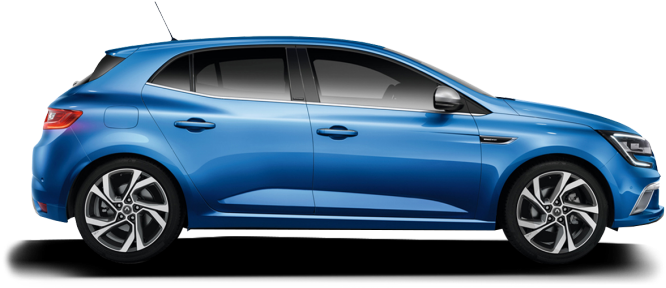 Blue Renault Hatchback Side View