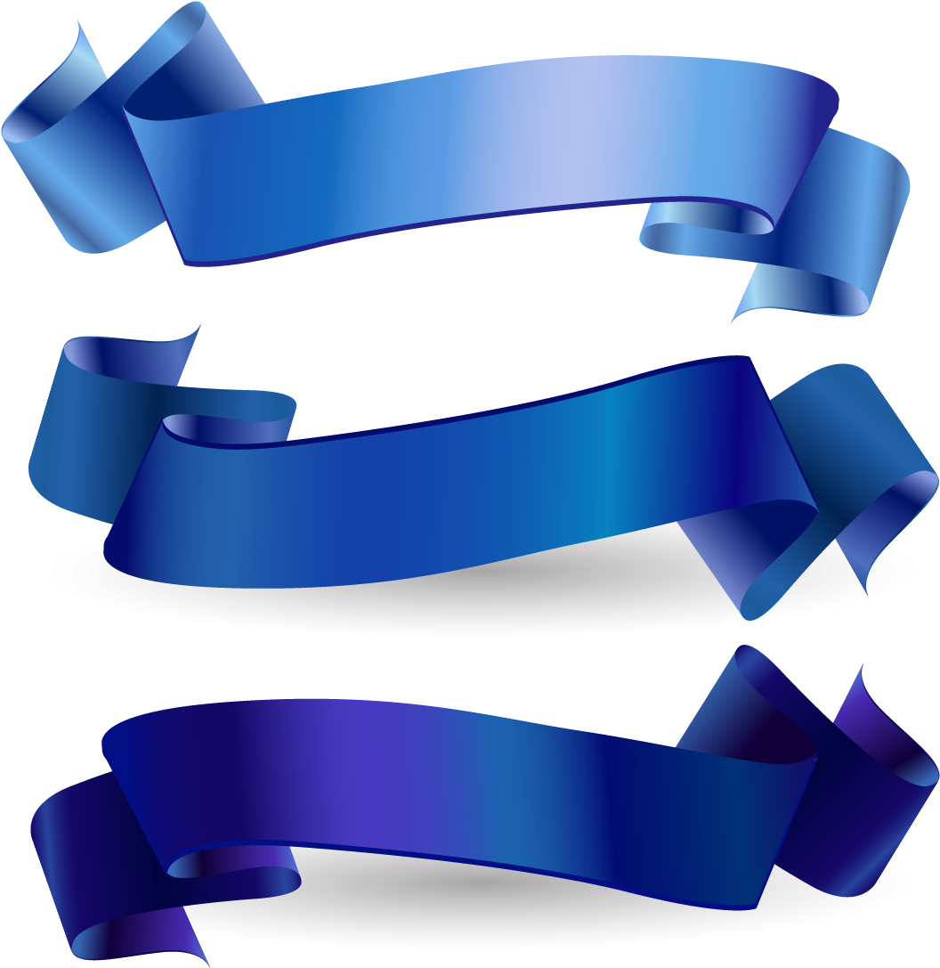 Blue Ribbon Banners Vector