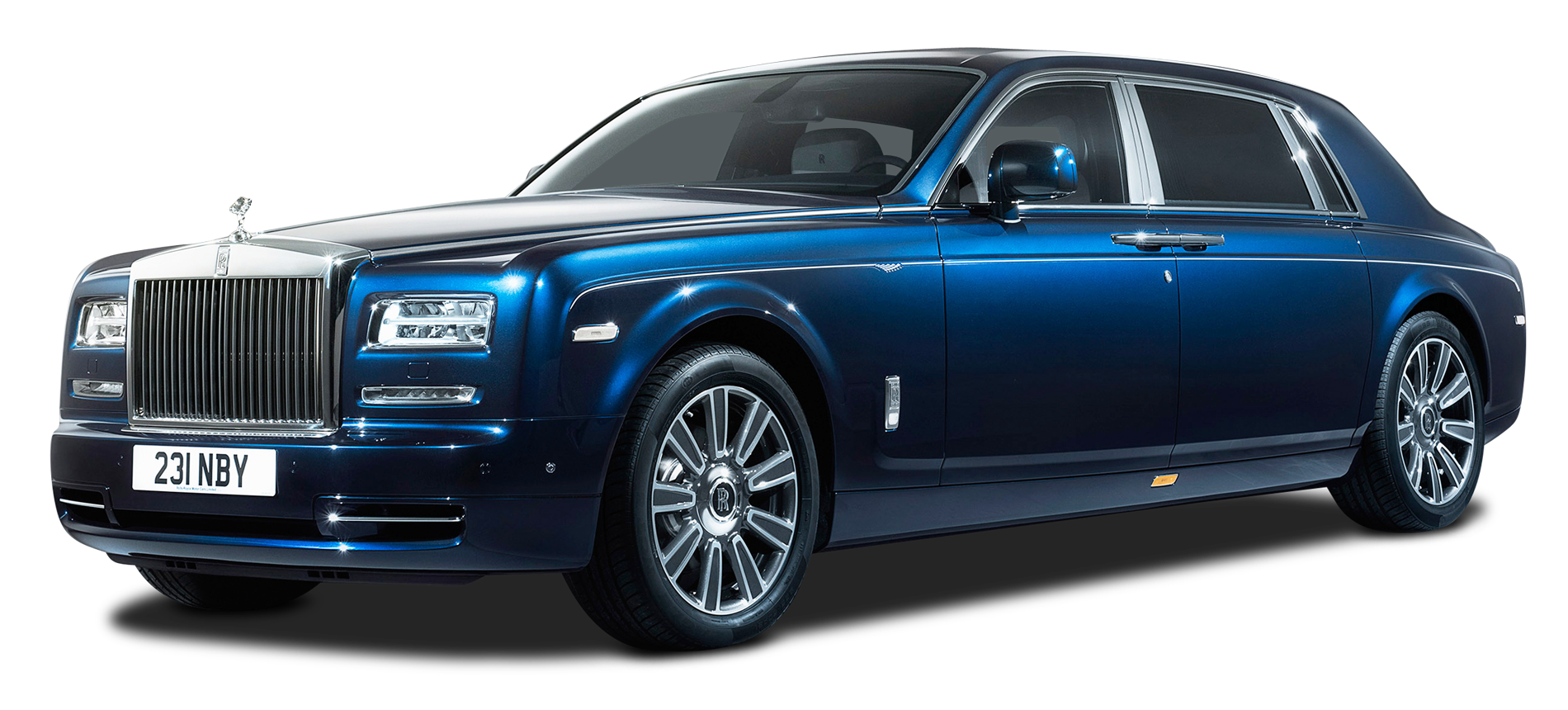 Blue Rolls Royce Phantom Side View