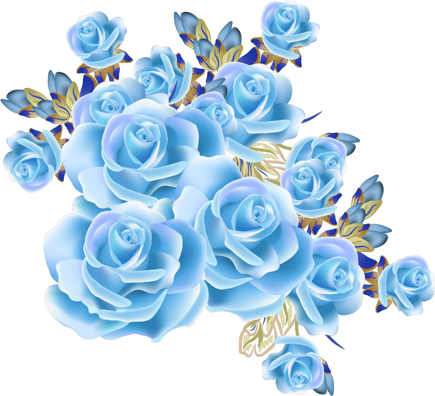 Blue Rose Bouquet Illustration