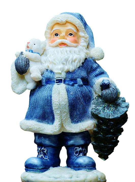 Blue Santa Claus Figurine