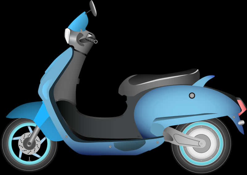 Blue Scooter Illustration