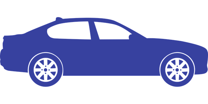 Blue Sedan Silhouette