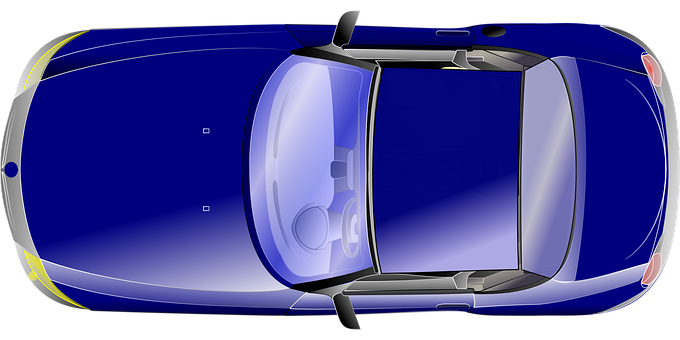 Blue Sedan Top View Vector