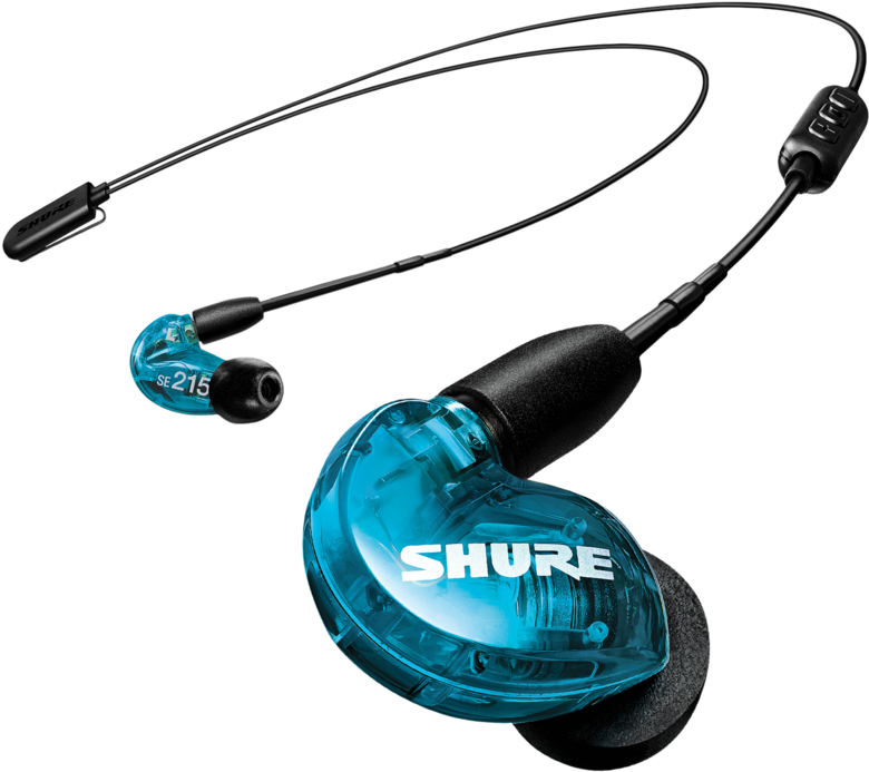 Blue Shure Earbuds S E215