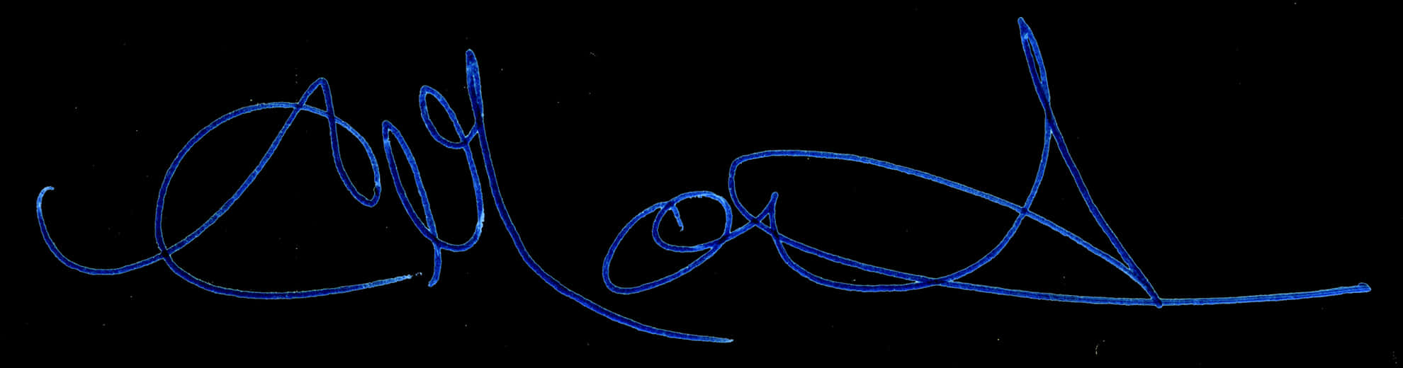 Blue Signatureson Black Background