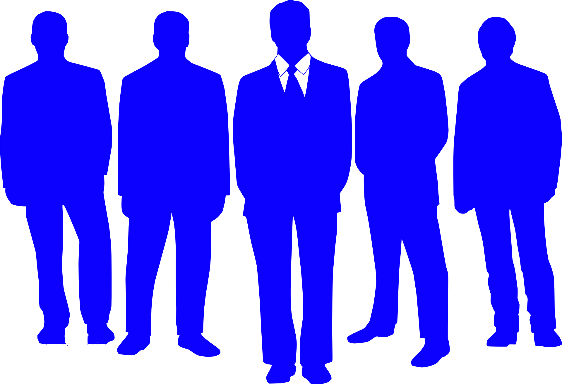 Blue Silhouette Business Team