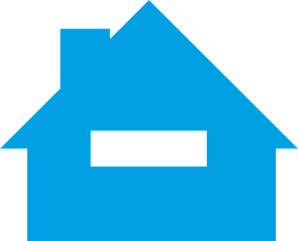 Blue Silhouette House Icon