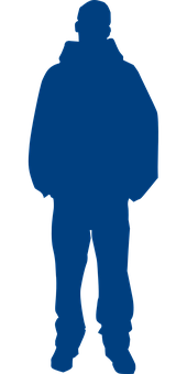 Blue Silhouette Standing Man