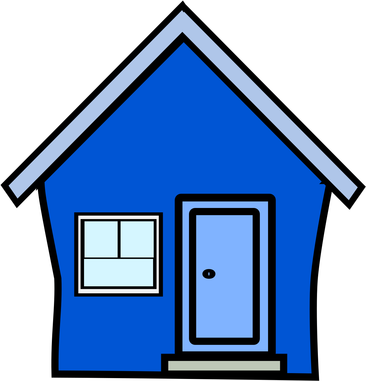 Blue Simple House Clipart