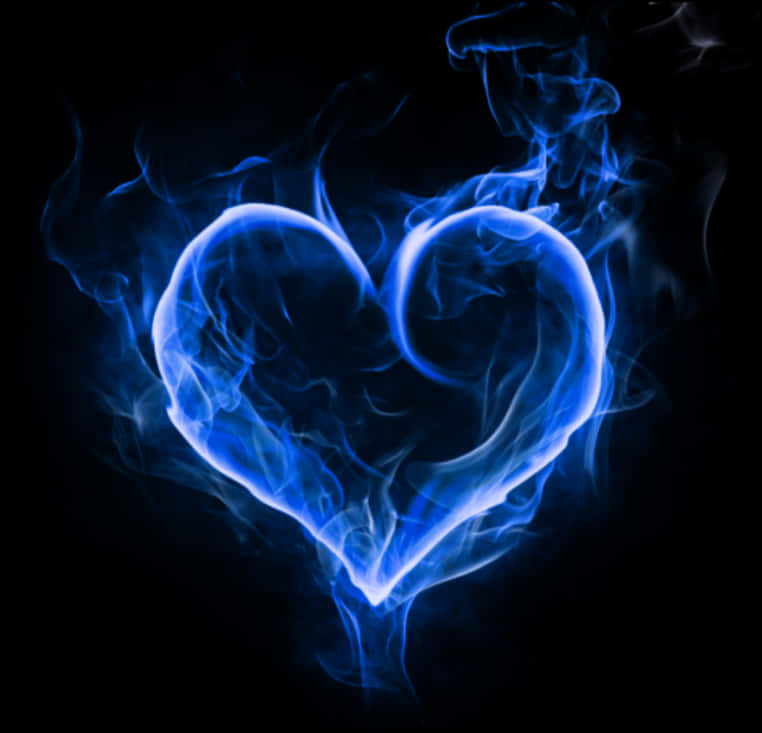 Blue Smoke Heart Art